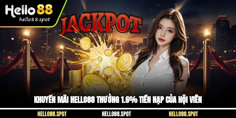 Khuyến mãi Hello88 thưởng 1.6% tiền nạp của hội viên